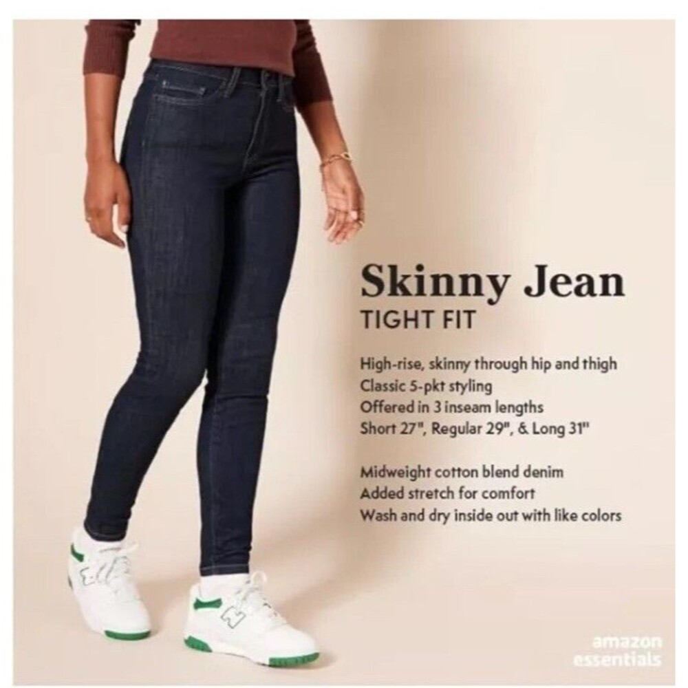 High Rise Curvy Skinny Jeans ( Amazon) NWT Dark Wash Size 16
